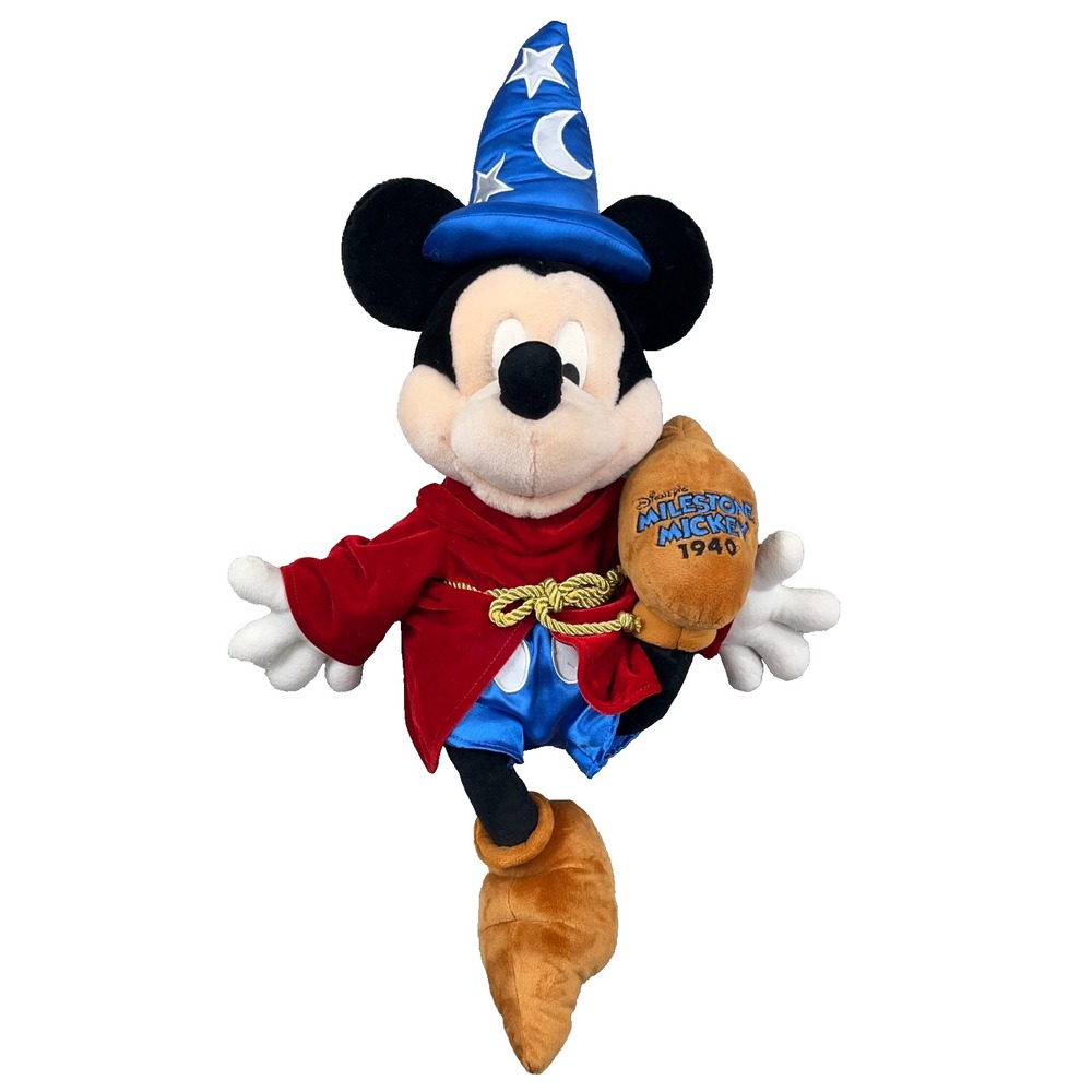 Mickey Mouse Milestone Mickey 1940  Sorcerer Mickey Plush Disney 24" Fantasia